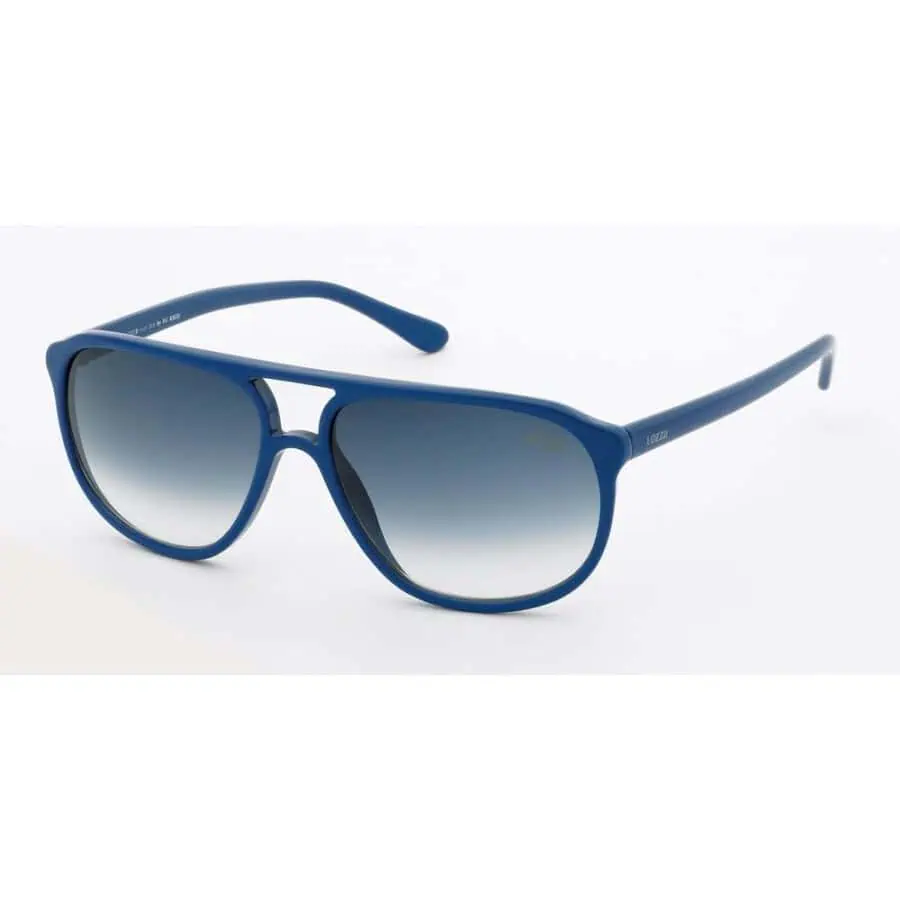 Blue sunglasses with gradient lenses, perfect for a stylish and protected look.