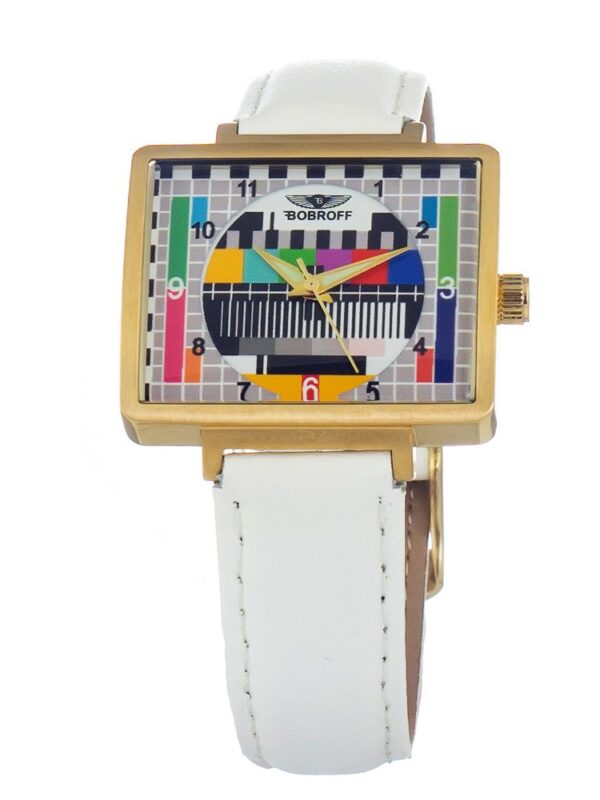 Bobroff White Leather Watch