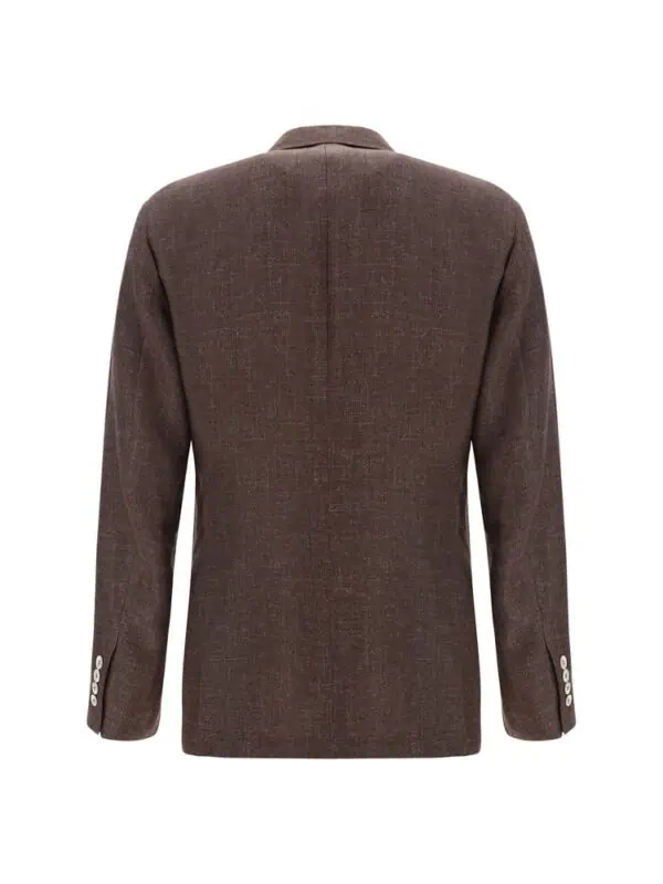 Elegant men's brown blazer in a tailored fit, perfect for formal and professional occasions. Made from high-quality fabric for comfort and style.