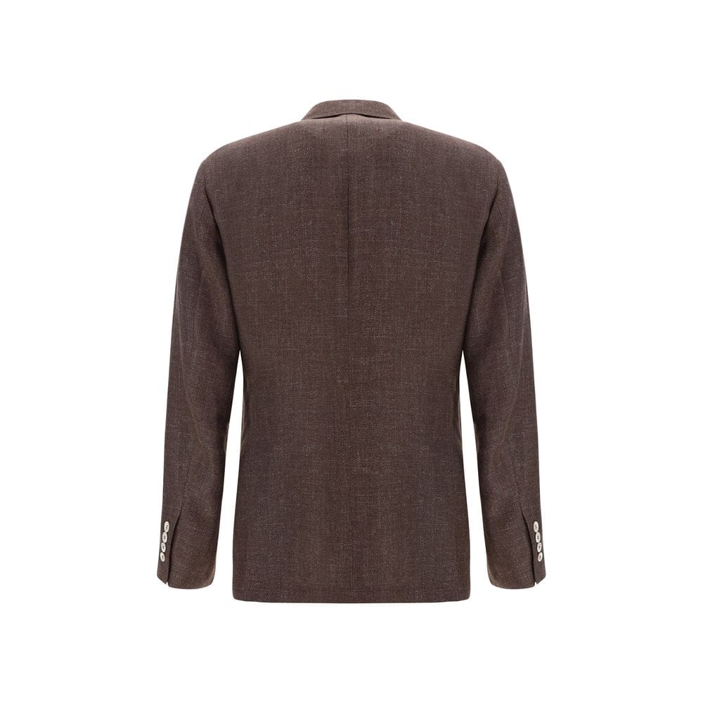 Elegant men's brown blazer in a tailored fit, perfect for formal and professional occasions. Made from high-quality fabric for comfort and style.