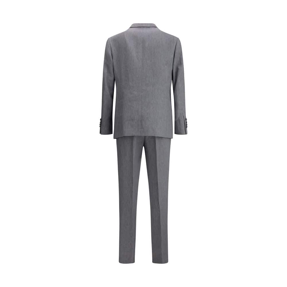 Men's gray tailored business suit with blazer and matching trousers, perfect for formal occasions and professional settings. Stylish, high-quality, and comfortable for all-day wear.