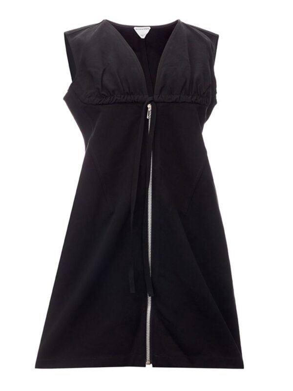 Bottega Veneta Elegant Black Viscose Dress Essentials