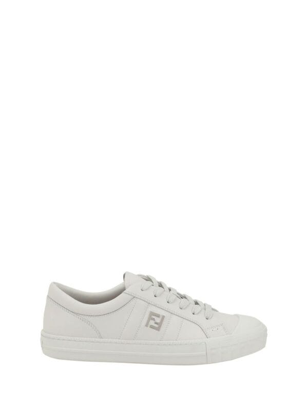 White luxury sneakers with minimalist design and subtle logo detail for stylish everyday wear, available at Lux Brands.