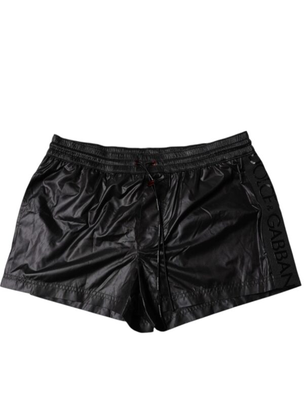 Dolce & Gabbana Black Polyester Beachwear Shorts Swimwear