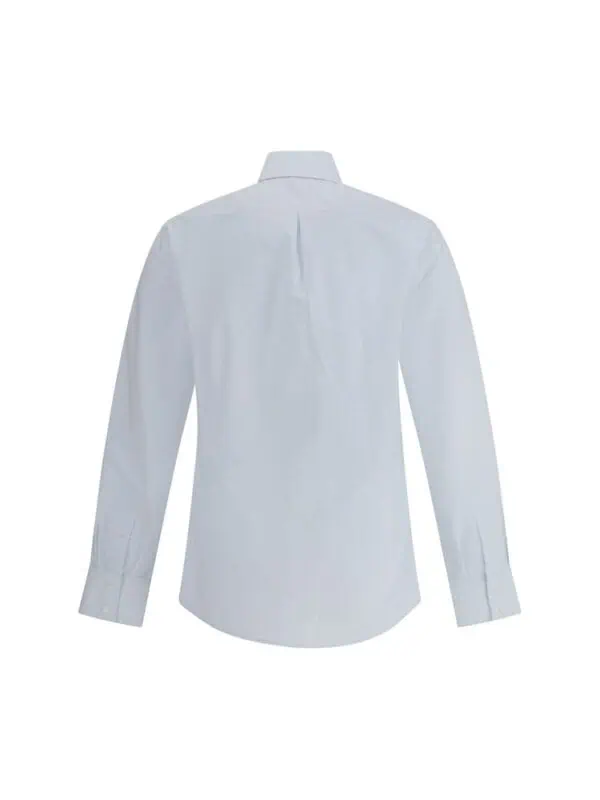 Classic white dress shirt with a tailored fit, long sleeves, and button cuffs, perfect for formal or professional occasions.