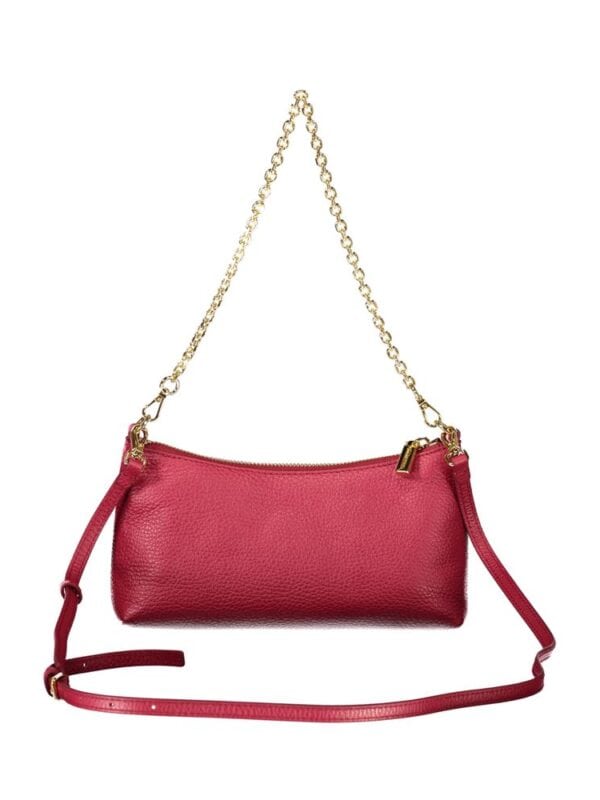 Elegant red leather shoulder handbag with gold chain strap, versatile for casual and formal occasions. Perfect for adding a pop of color to your outfit.
