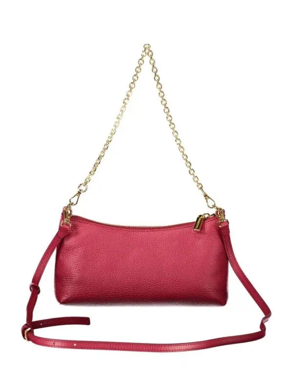 Elegant red leather shoulder handbag with gold chain strap, versatile for casual and formal occasions. Perfect for adding a pop of color to your outfit.