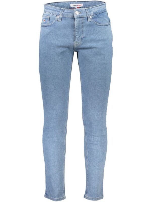 Tommy Hilfiger Light Blue Cotton Men Slim Tapered Jean