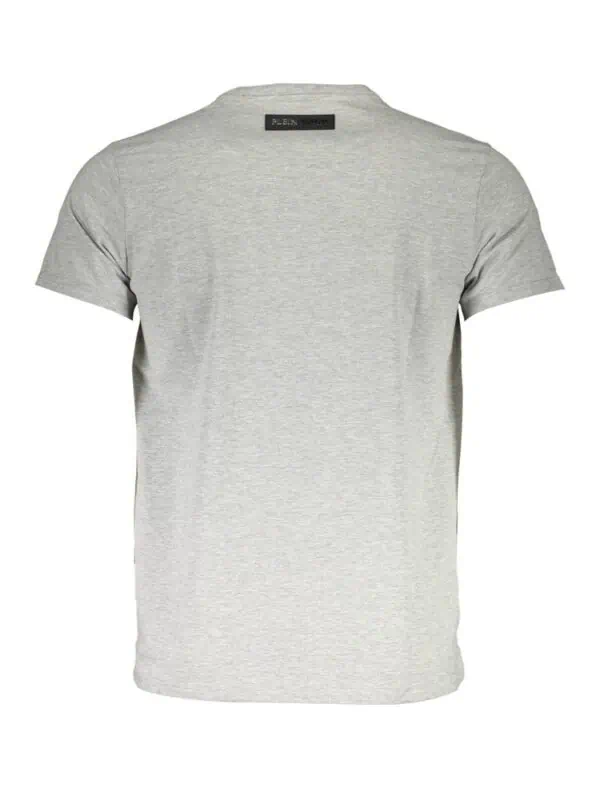 Lux Brands men's gray gradient T-shirt with black label detail at the back neckline. Premium casualwear designed for style and comfort. Perfect for everyday wear and versatile fashion.