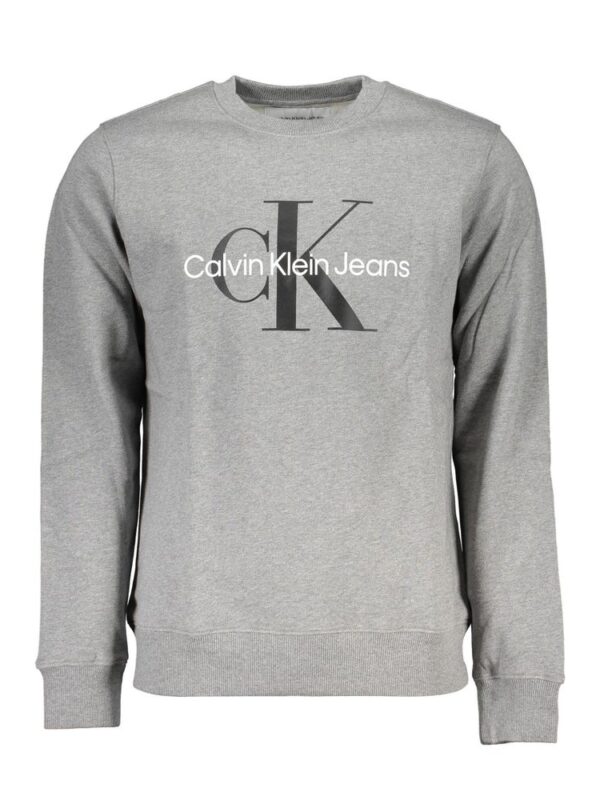 Calvin Klein Classic Gray Crew Neck Sweatshirt with Logo