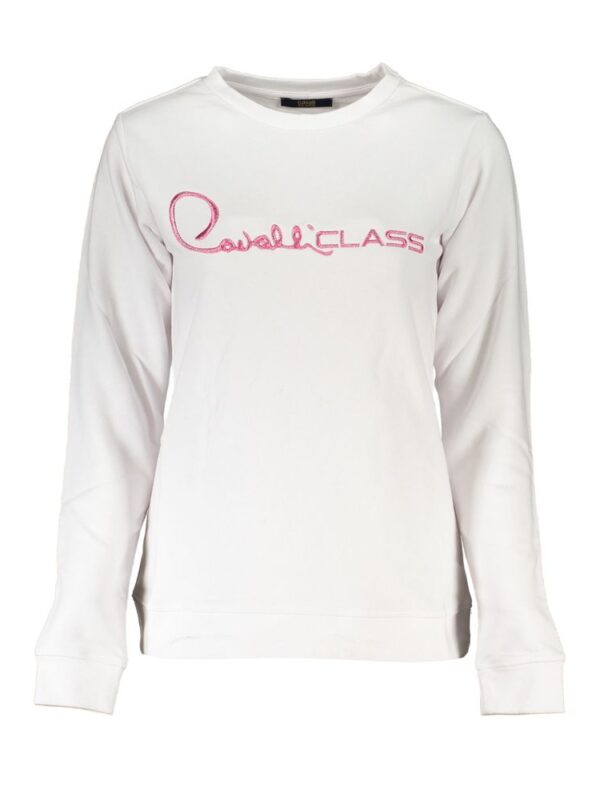 Cavalli Class White Cotton Sweater