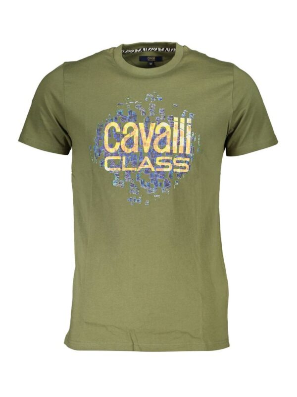 Cavalli Class Green Cotton T-Shirt