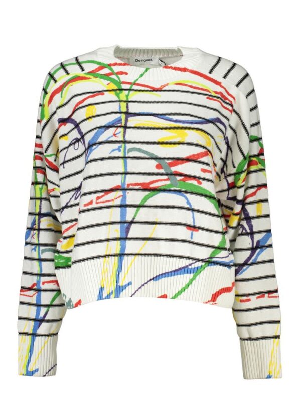 Desigual Chic Contrast Detail Crew Neck Sweater