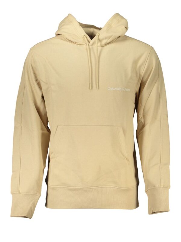 Calvin Klein Beige Brushed Cotton Hooded Sweatshirt