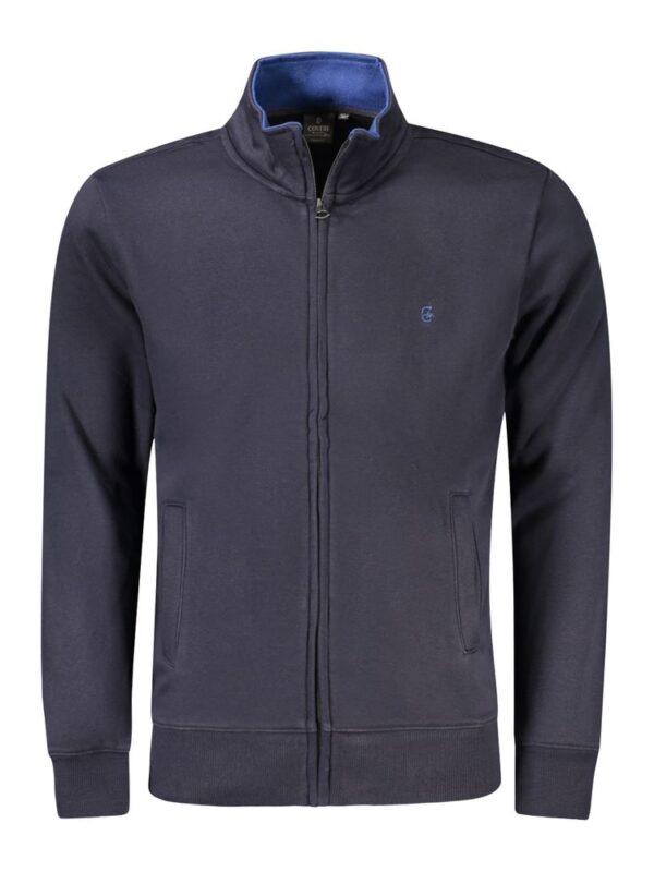Coveri Moving Blue Cotton Men Sweater