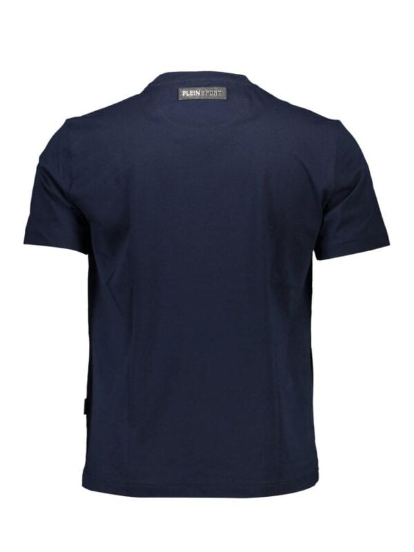 Navy blue men's t-shirt from Plein Sport featuring a classic crew neck and casual fit, perfect for stylish everyday wear and athletic occasions.