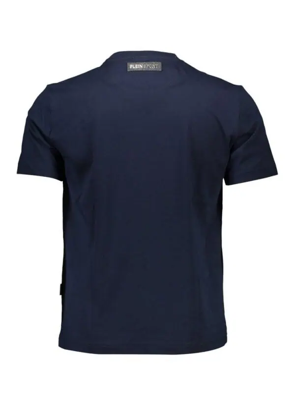 Navy blue men's t-shirt from Plein Sport featuring a classic crew neck and casual fit, perfect for stylish everyday wear and athletic occasions.