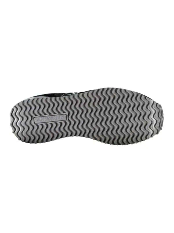 High-quality black and white sneaker sole with textured grip pattern, suitable for athletic or casual footwear. Designed for durability and traction, perfect for sports or everyday use.