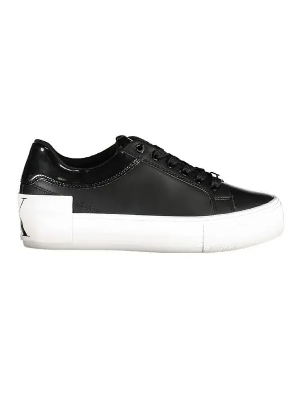 Black leather designer sneakers with white rubber soles for men, stylish and comfortable casual footwear. Perfect for everyday wear or trendy street style.