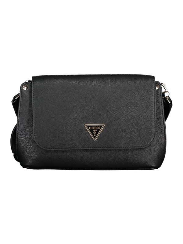 Lux Brands black Guess crossbody purse with logo detail, perfect for stylish everyday use and versatile accessories.