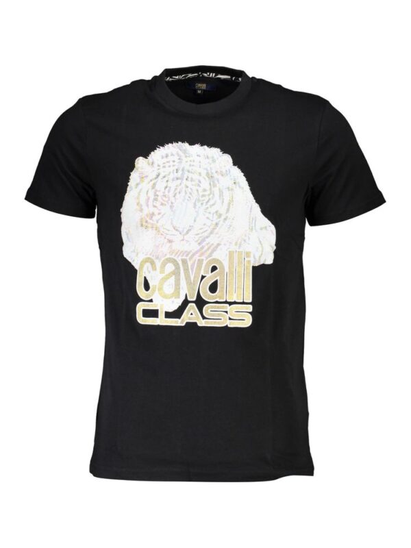 Cavalli Class Black Cotton Men T-Shirt