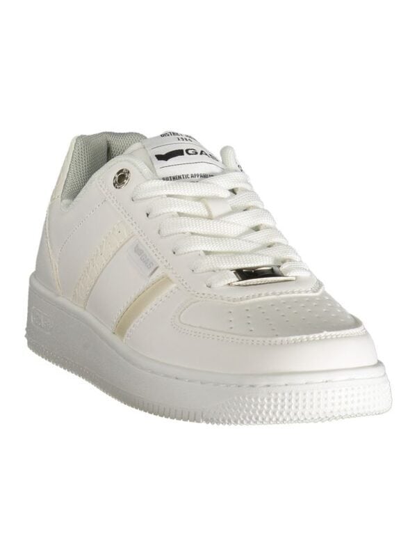 White luxury designer sneaker with sporty details and premium materials for a stylish, comfortable look. Perfect for casual and trendy outfits, showcasing high-end fashion and craftsmanship.