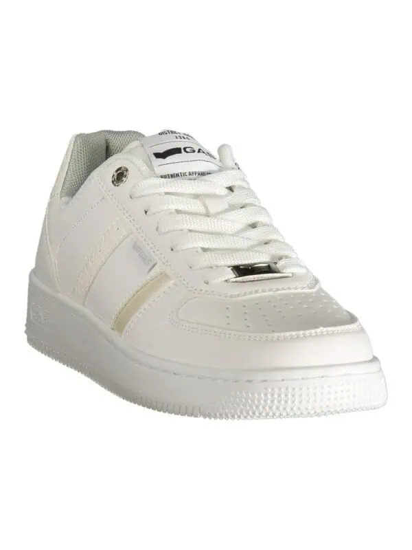 White luxury designer sneaker with sporty details and premium materials for a stylish, comfortable look. Perfect for casual and trendy outfits, showcasing high-end fashion and craftsmanship.