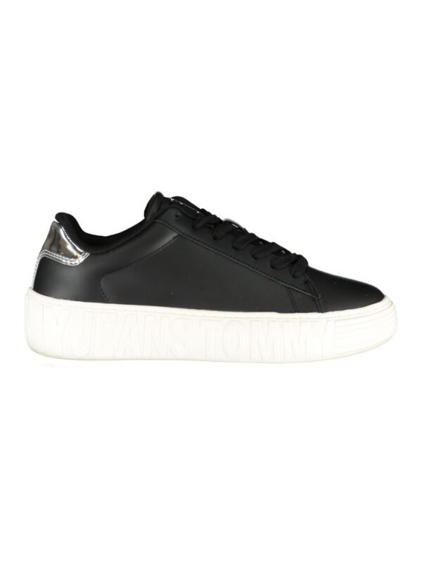 Tommy Hilfiger Black Leather Women Sneaker