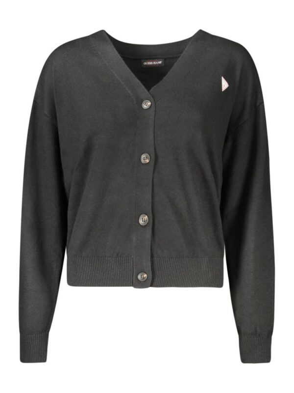 Guess Jeans Black Polyester Women Cardigan