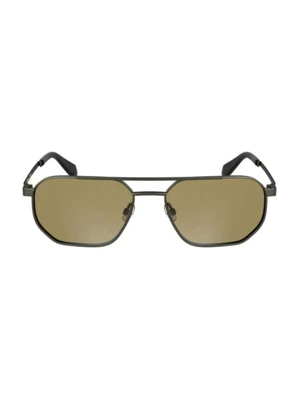Sunglasses with gold-tinted lenses and black frame, stylish accessories from Lux Brands.