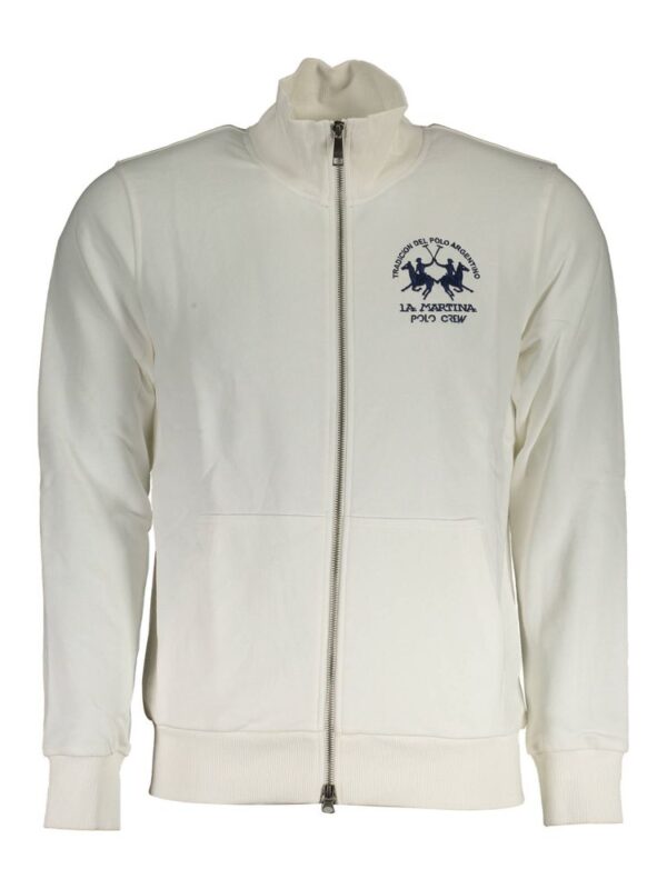 La Martina White Cotton Men Sweater