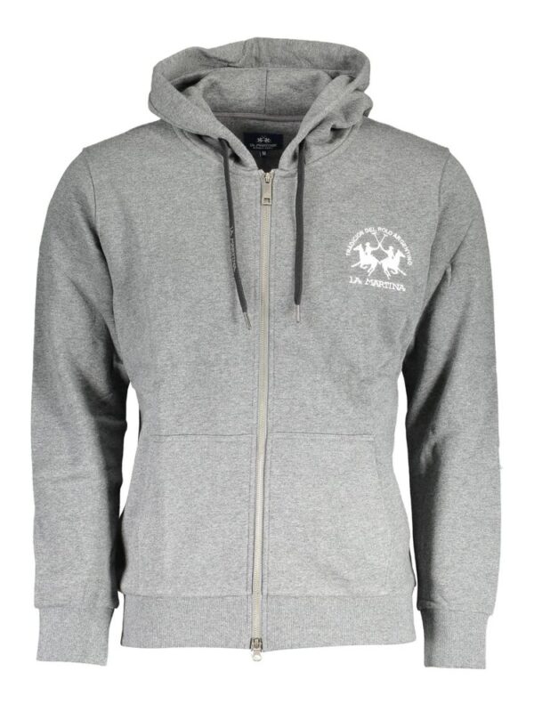 La Martina Gray Cotton Men Sweater