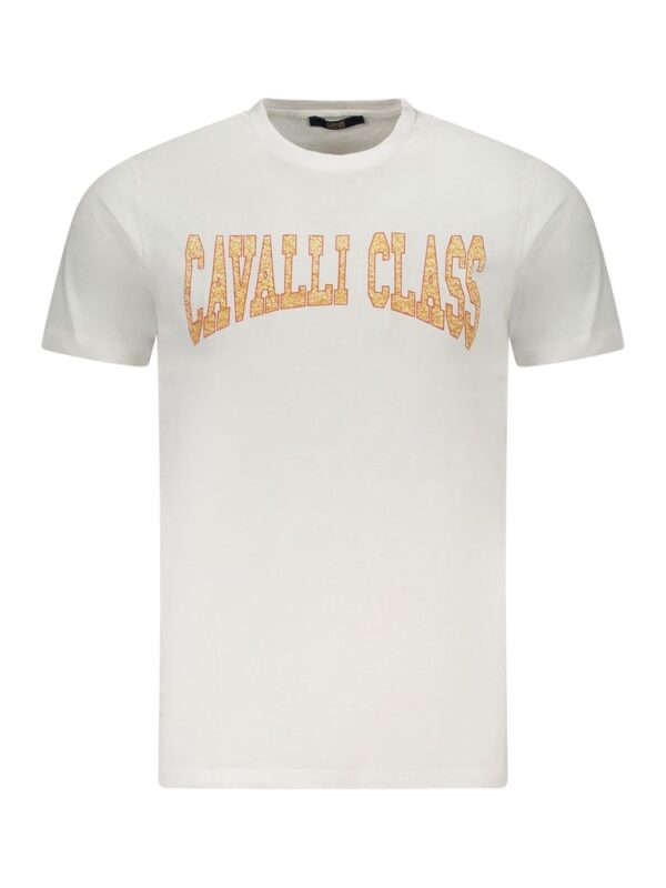 Cavalli Class White Cotton Men T-Shirt