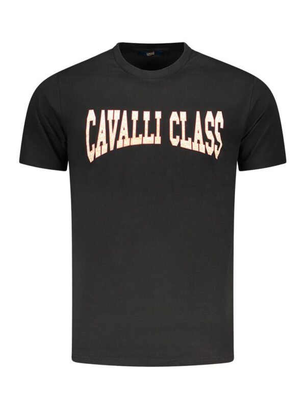 Cavalli Class Black Cotton Men T-Shirt