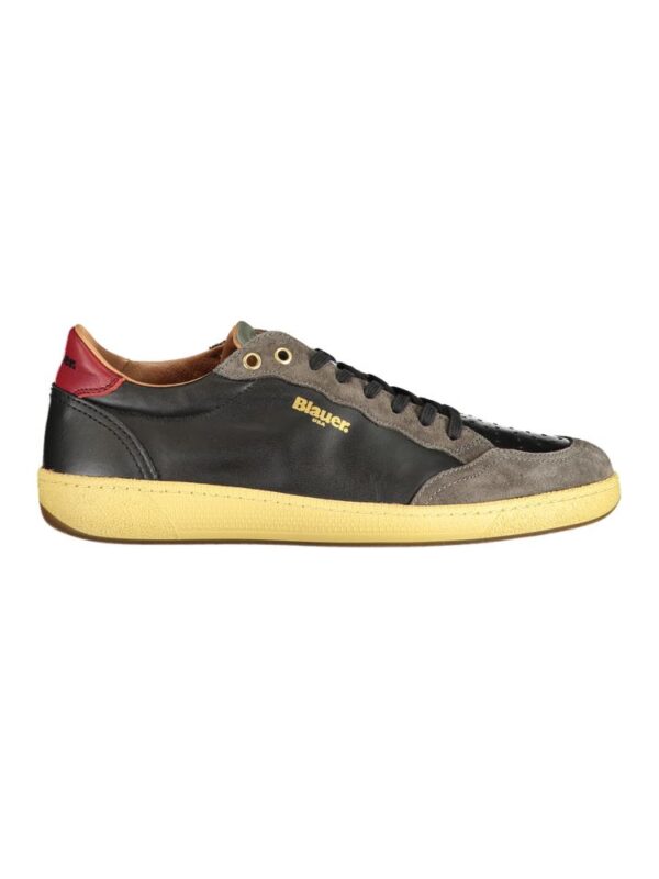 Blauer Black Leather Men Sneaker