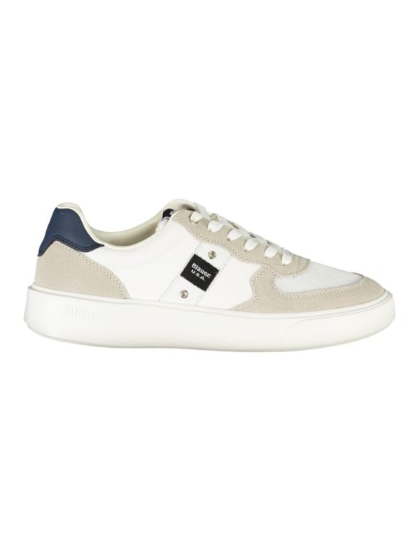 Blauer White Leather Men Sneaker