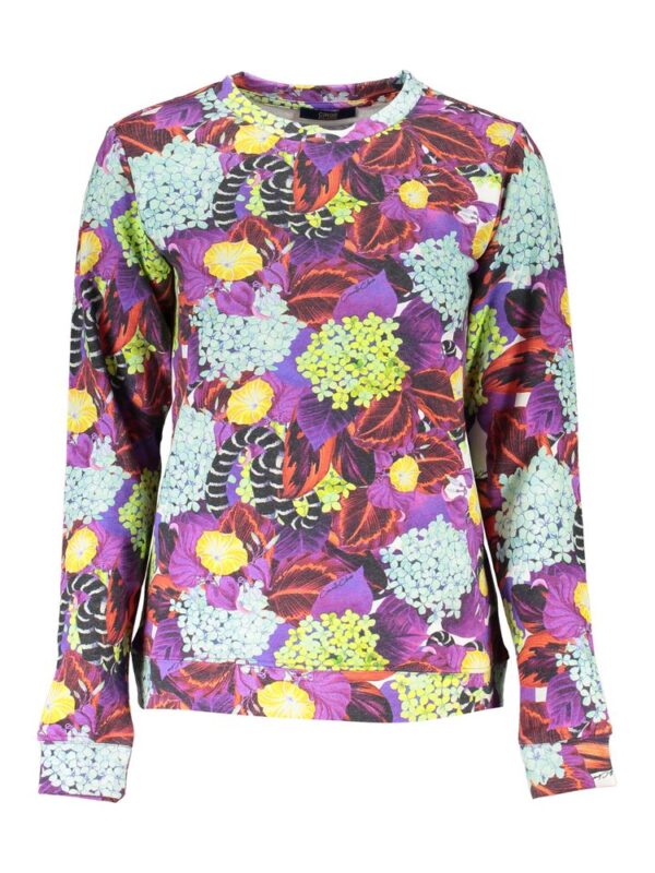 Cavalli Class Elegant Purple Crew Neck Sweater