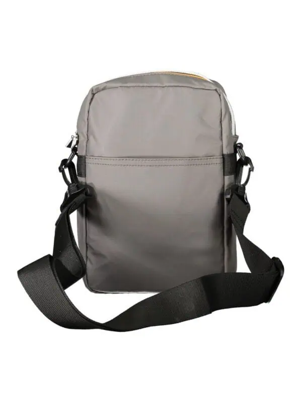 Light gray casual messenger shoulder bag with adjustable black strap and multiple compartments for versatile storage.