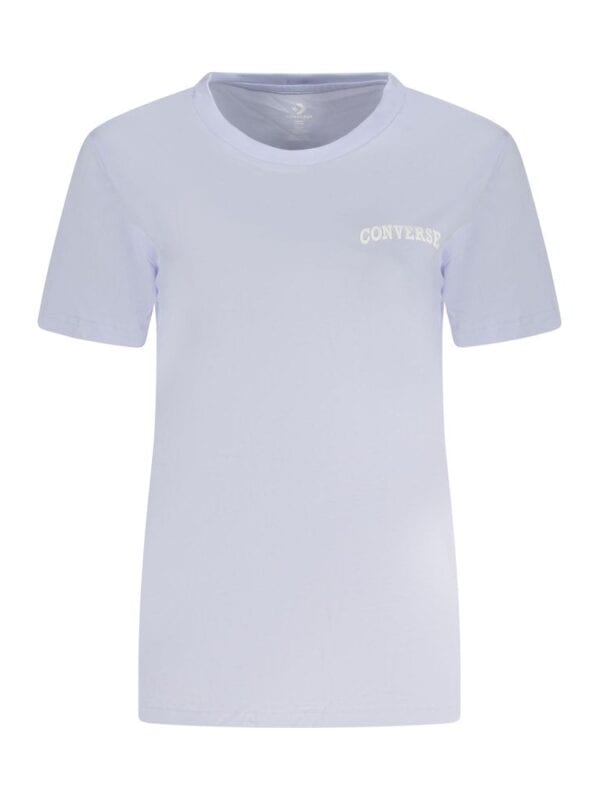 Minimalist white Converse T-shirt with small logo print on the chest, perfect for casual wear and effortless style.