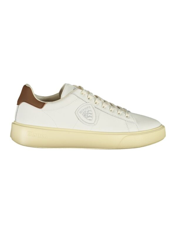 Blauer White Leather Men Sneaker