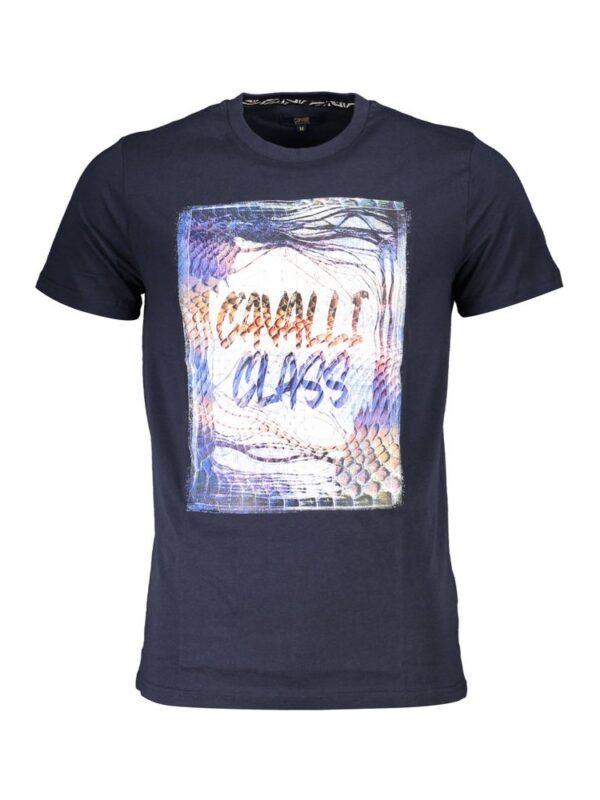 Cavalli Class Blue Cotton Men T-Shirt