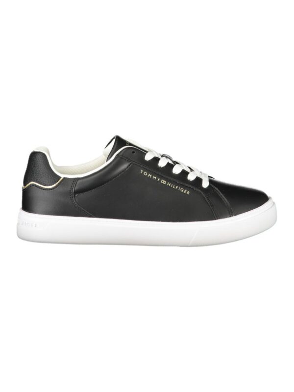 Tommy Hilfiger Black Leather Women Sneaker