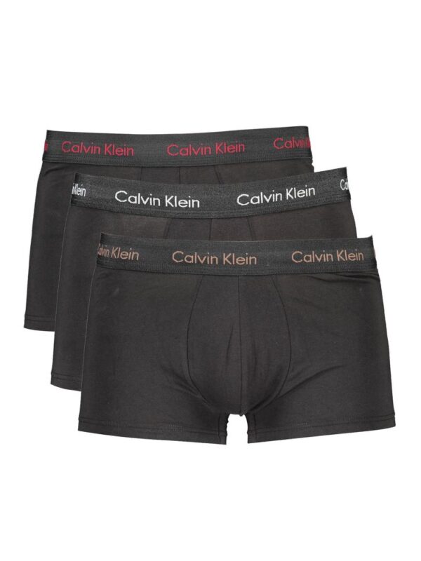 Calvin Klein men's black boxer briefs with elastic waistband, comfortable and stylish design, perfect for everyday wear.