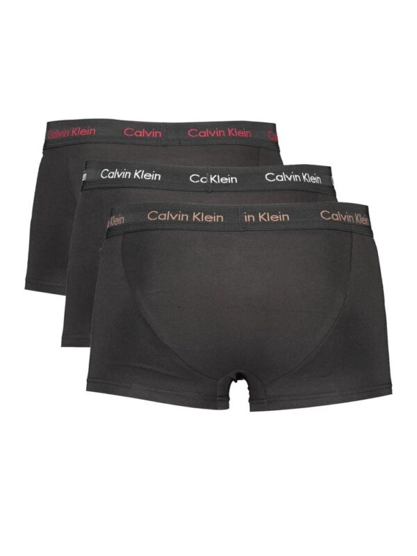 Calvin Klein men's boxer briefs in black with multicolor waistband, comfortable and stylish underwear for everyday wear.