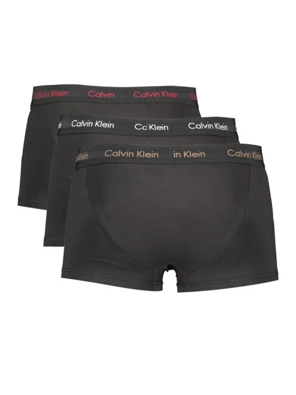Calvin Klein men's boxer briefs in black with multicolor waistband, comfortable and stylish underwear for everyday wear.