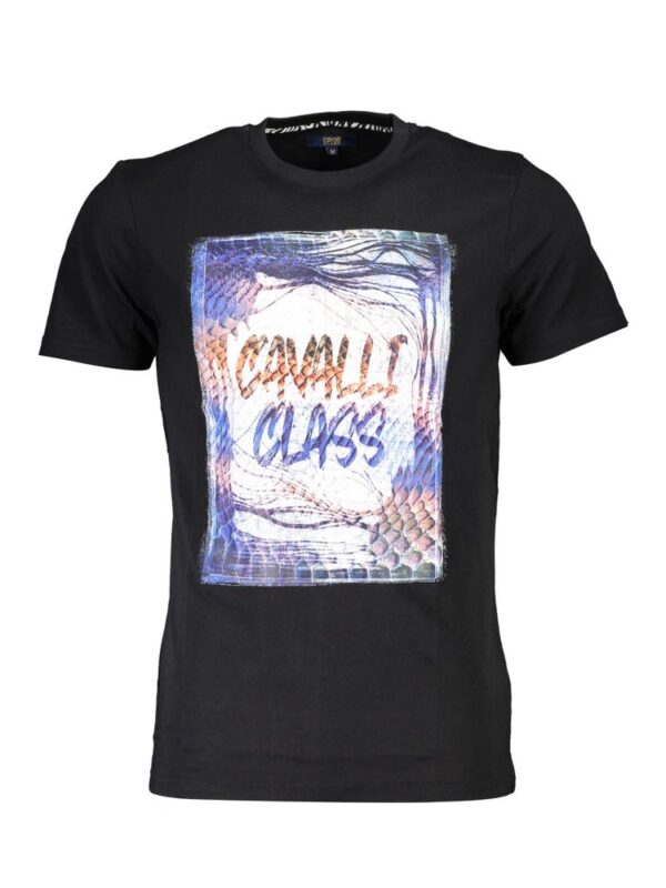 Cavalli Class Black Cotton Men T-Shirt