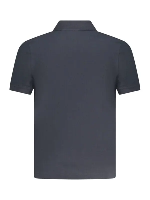 Men's navy polo shirt with classic collar and short sleeves, made from high-quality breathable fabric for a stylish and comfortable look. Perfect for casual or smart-casual occasions.