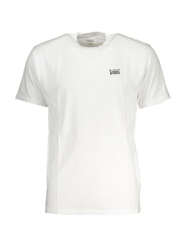 Vans white classic logo T-shirt for men and women, casual streetwear essential.