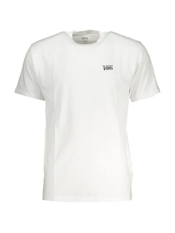 Vans white classic logo T-shirt for men and women, casual streetwear essential.