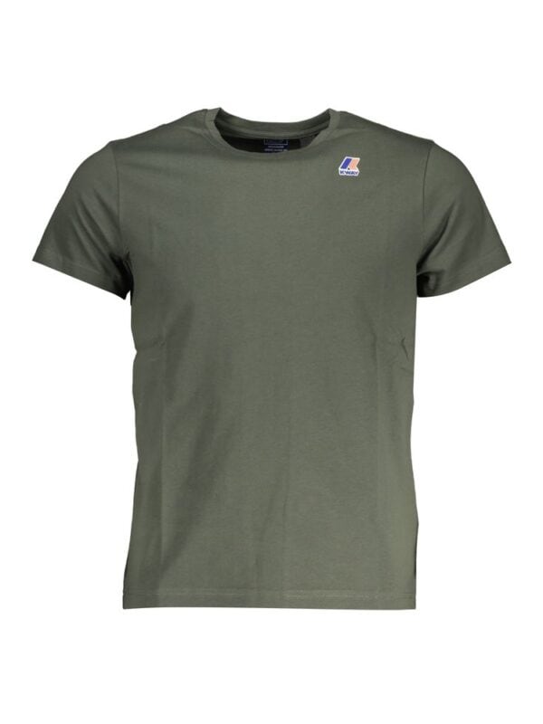 K-Way men's casual olive green T-shirt with logo patch, lightweight and stylish for everyday wear.
